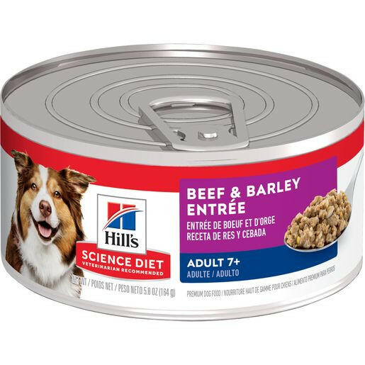 Hill's Science Diet Senior 7+ Canned Dog Food, Beef & Barley Entrée (5.8 oz x 24 cans)