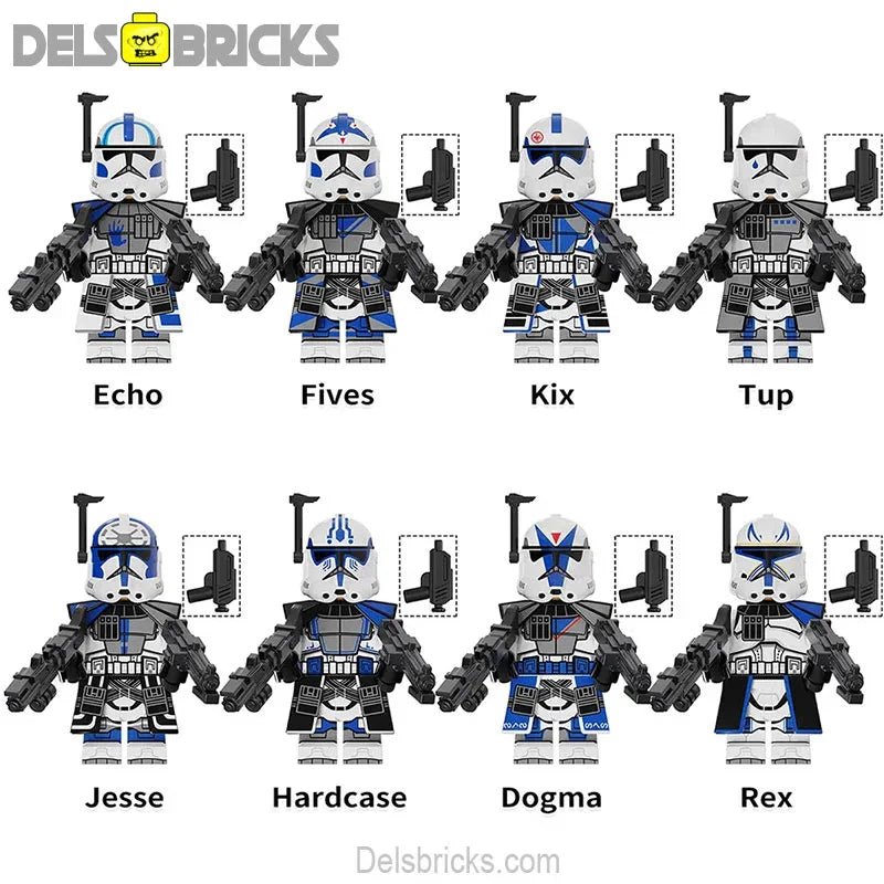 501st Legion Clone troopers Set of 8 | Lego Star Wars Minifigures Custom Toys 1