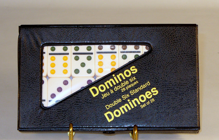 Dominoes - Double 6 Color Dot Ivory Dominoes