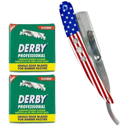 The Shave Factory Straight Edge Razor Kit (USA/Derby Professional Single Edge Razor Blades)