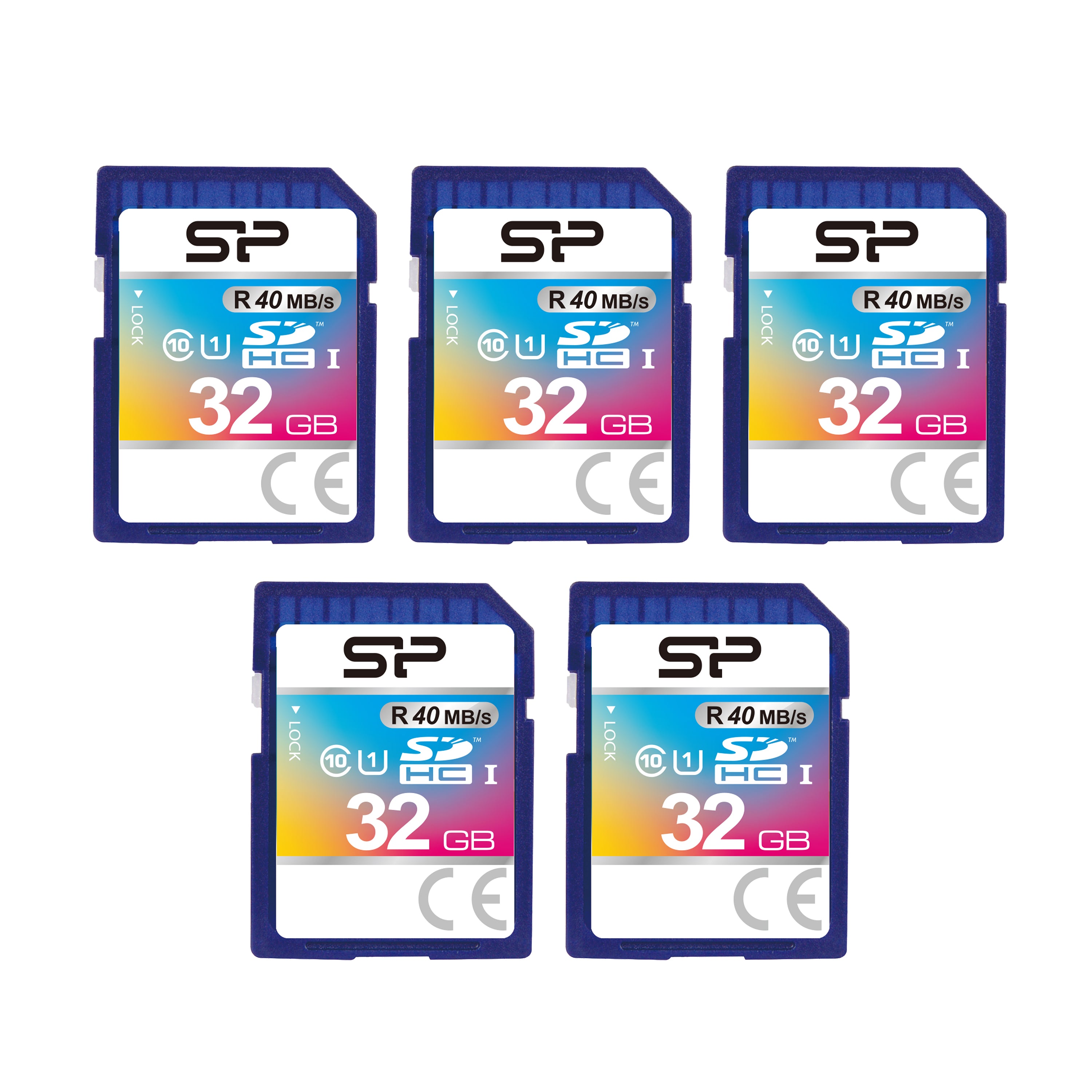 シリコンパワー 8GB-32GB 5 パック SDHC クラス 10 SD メモリカード