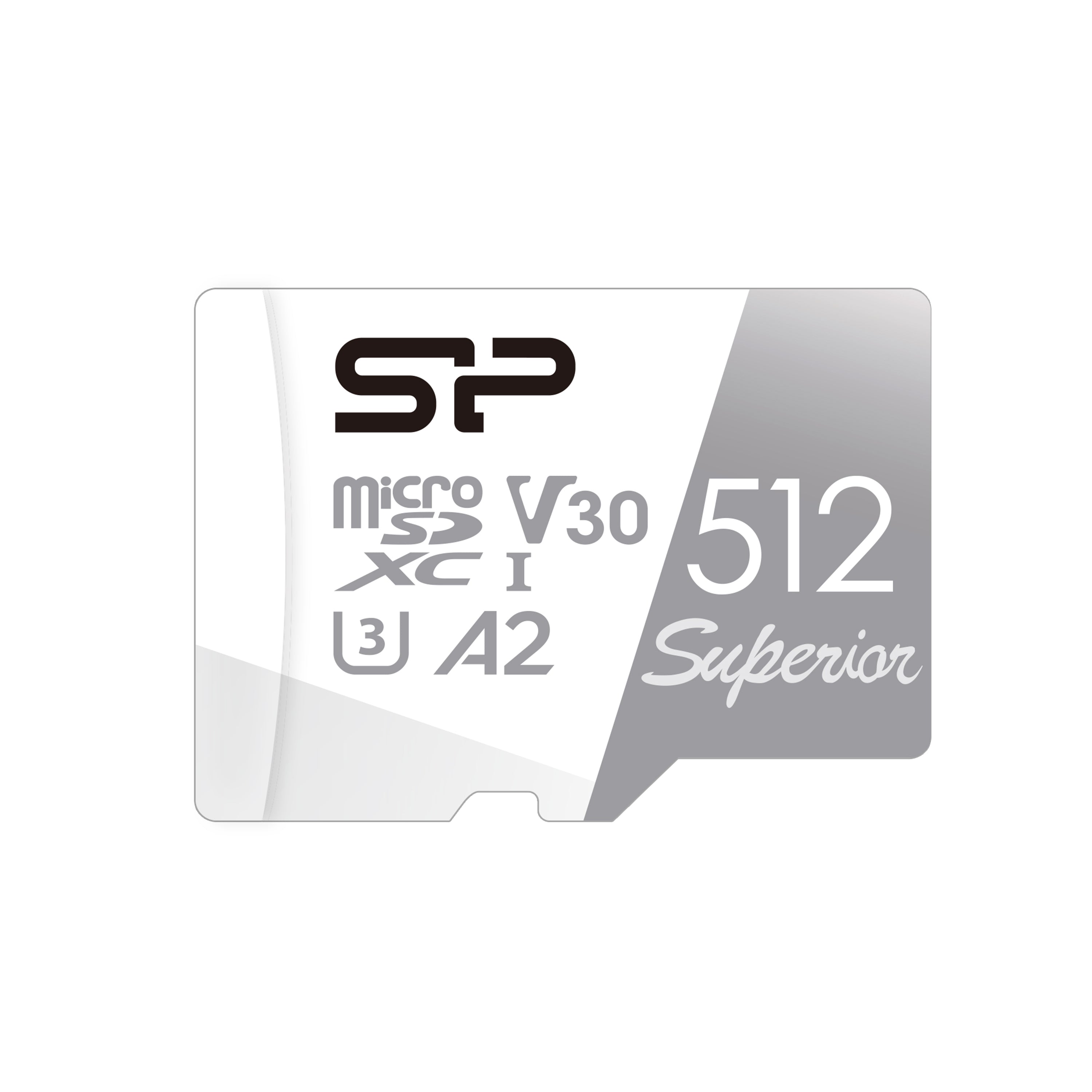 Silicon Power 64GB-1TB Superior UHS-1(U3) V30 A2 MicroSD Memory Card with Adapter