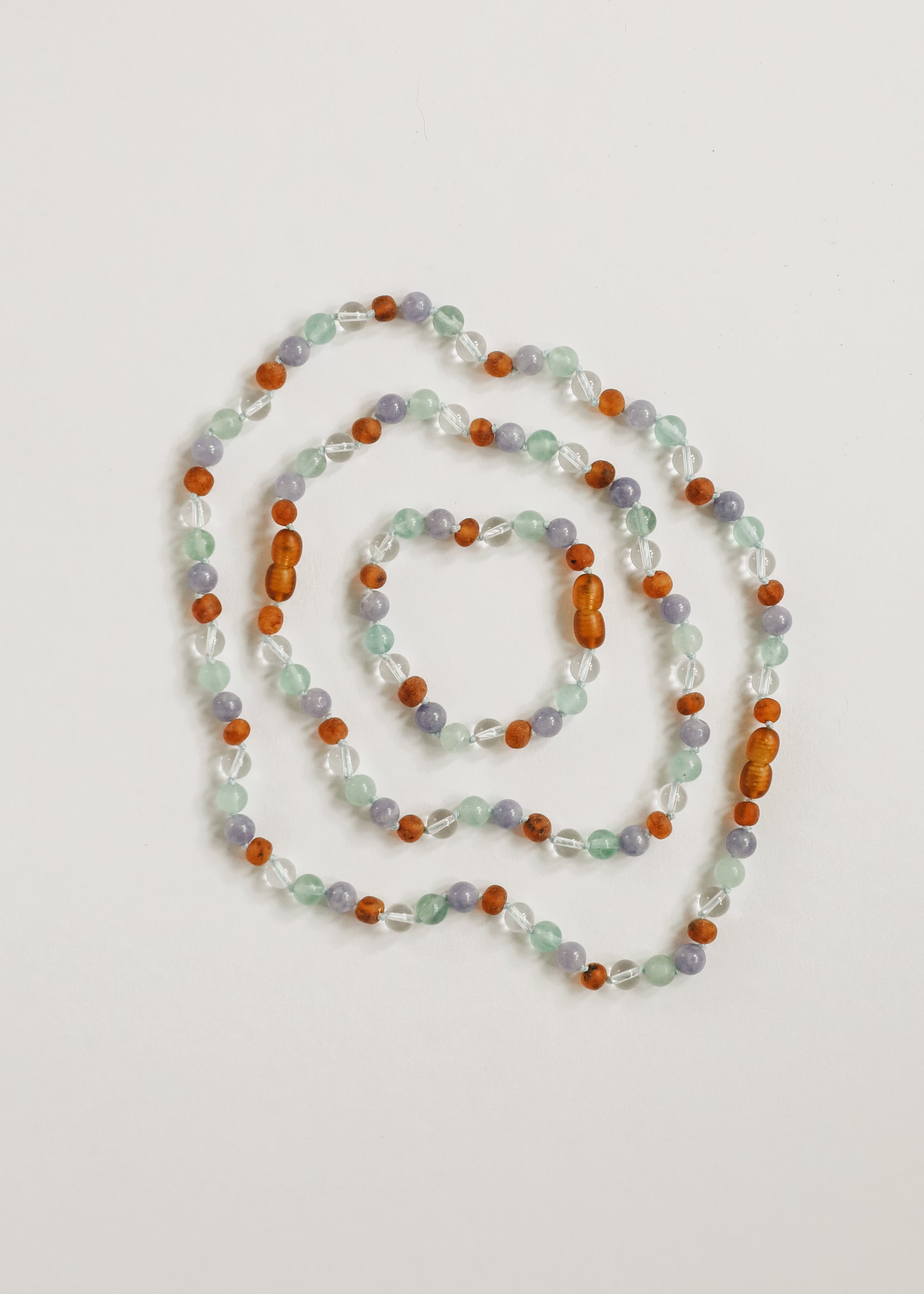 Baltic Sea Amber + Natural Gemstone || Necklace