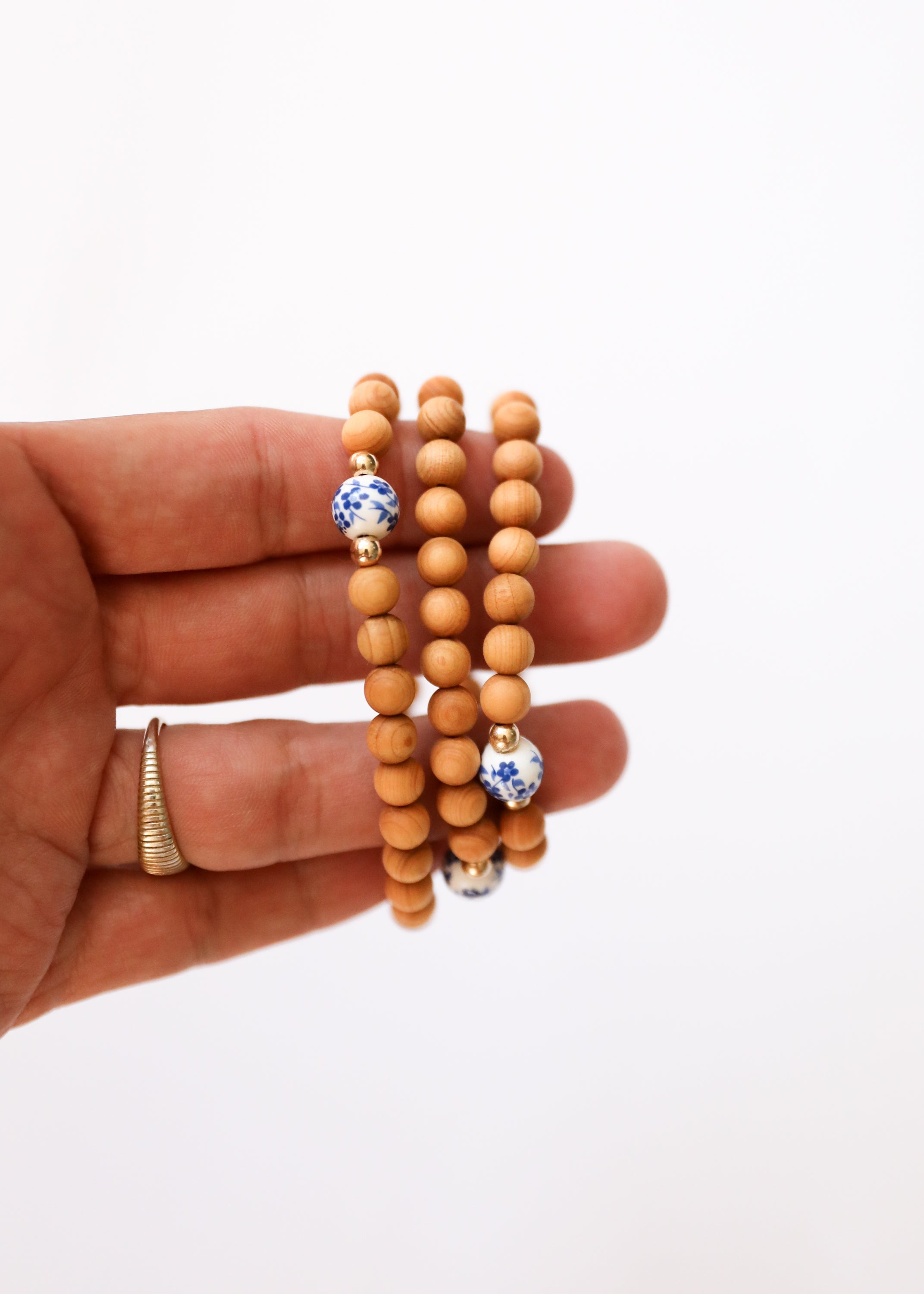 Cypress Wood + Flowers || Adult Bracelet