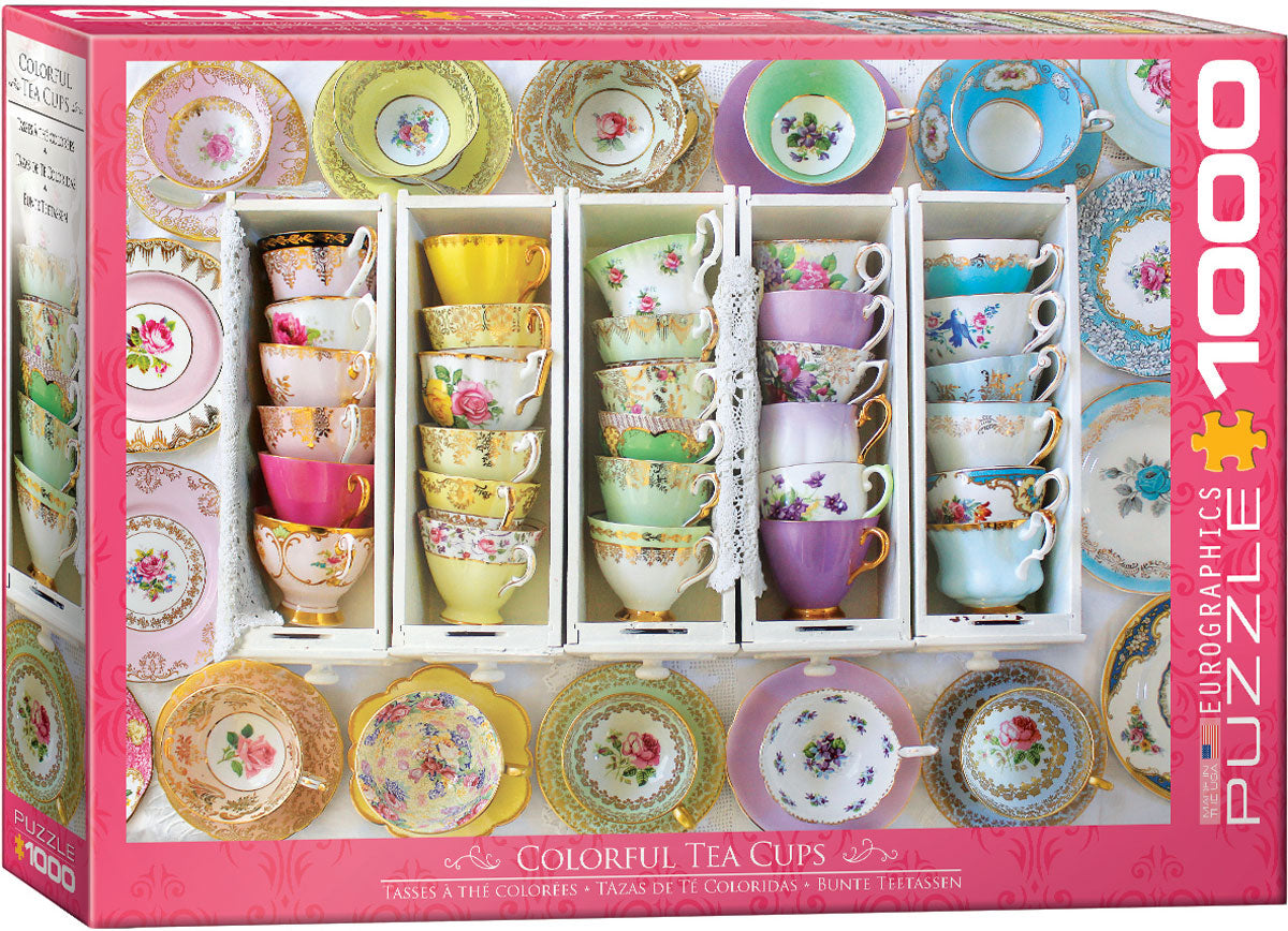 Puzzle: Vintage Tea Set collection - Colorful Tea Cups