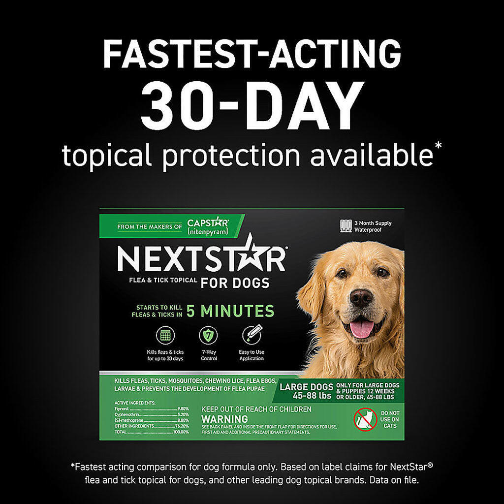 Nextstar Flea & Tick Topical for Large Dogs, 45-88 lbs