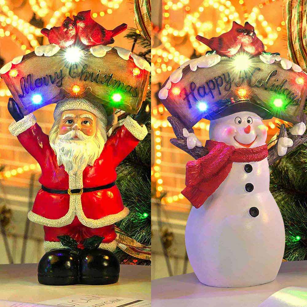 Yescom Pre-lit Christmas Figurine 12" (Santa Snowman Optional)