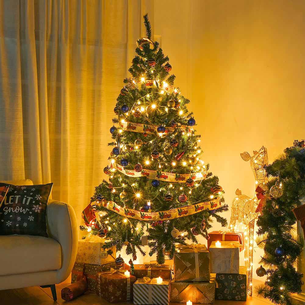 Yescom 7.5 feet Synthetic Christmas Tree Foldable X-shaped Metal Stand