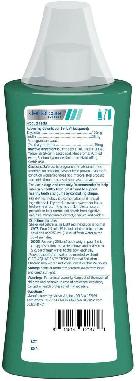 C.E.T. Aquadent Fr3sh Dental Solution 250 mL