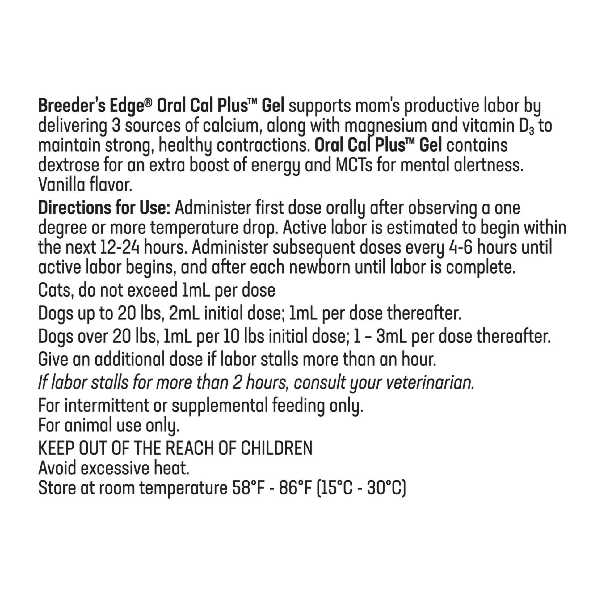 Breeder's Edge Oral Cal Plus Gel for Dogs & Cats