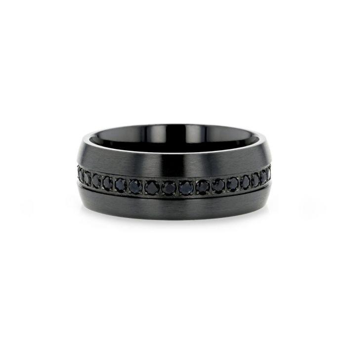 TALON Black Titanium Ring with Black Sapphires - 6mm - 8mm