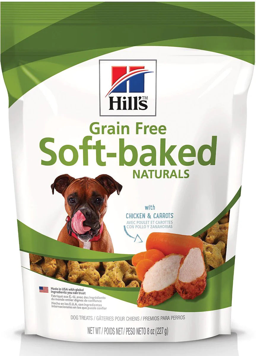 Hill's Grain Free Soft-Baked Naturals Dog Treats, with Chicken & Carrots, 8 oz bag