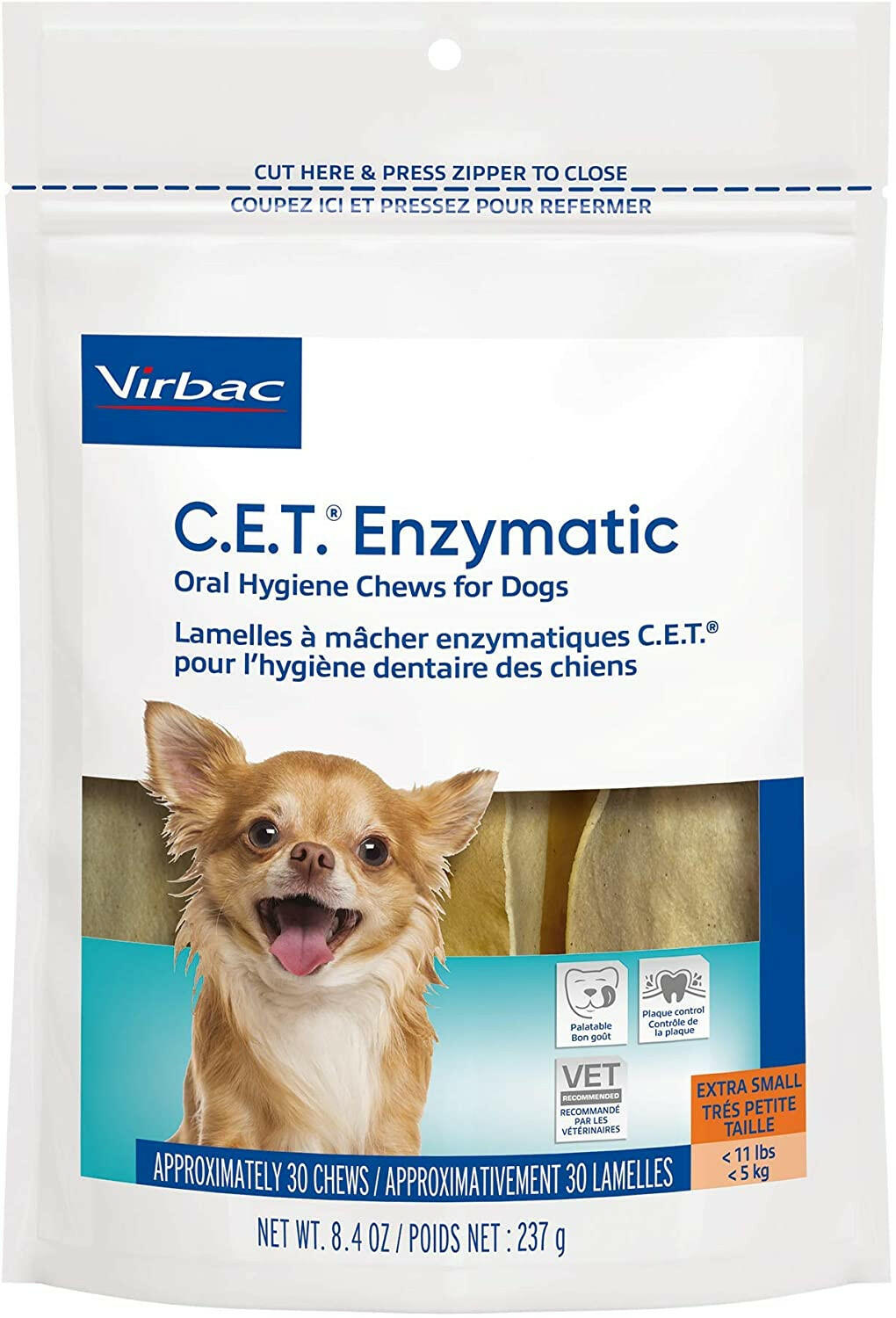 C.E.T. Enzymatic Dental Chews for Extra Small Dogs 30 Chews