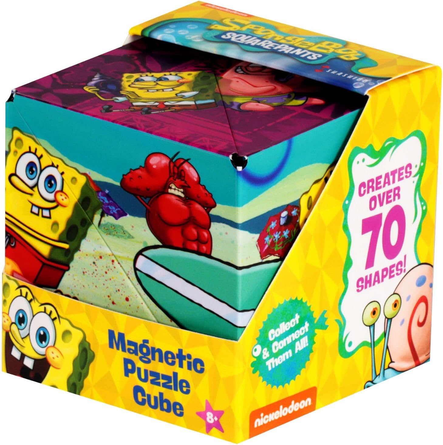 SHASHIBO Magnetic Puzzle Cube: Spongebob Squarepants - Beach Buddies