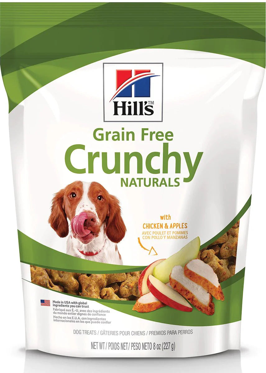 Hill's Natural Grain Free treats for dogs with Chicken & Apples, Crunchy Dog Treat, 8 oz bag