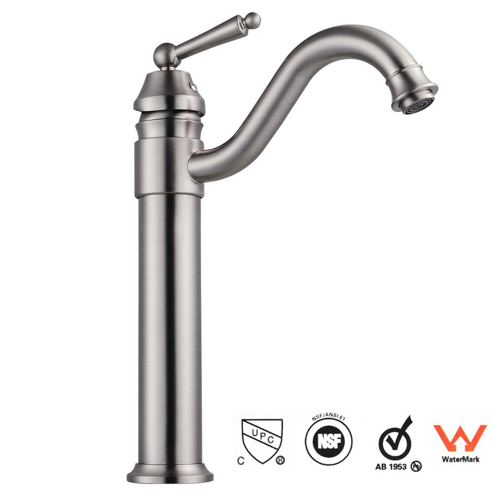 Yescom 13" Bathroom Bar Sink Vessel Faucet Brushed Nickel