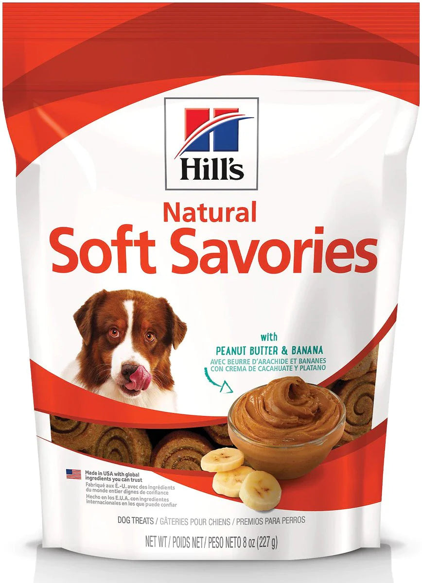 Hill's Natural Soft Savory Dog treats with Peanut Butter & Banana, 8 oz bag