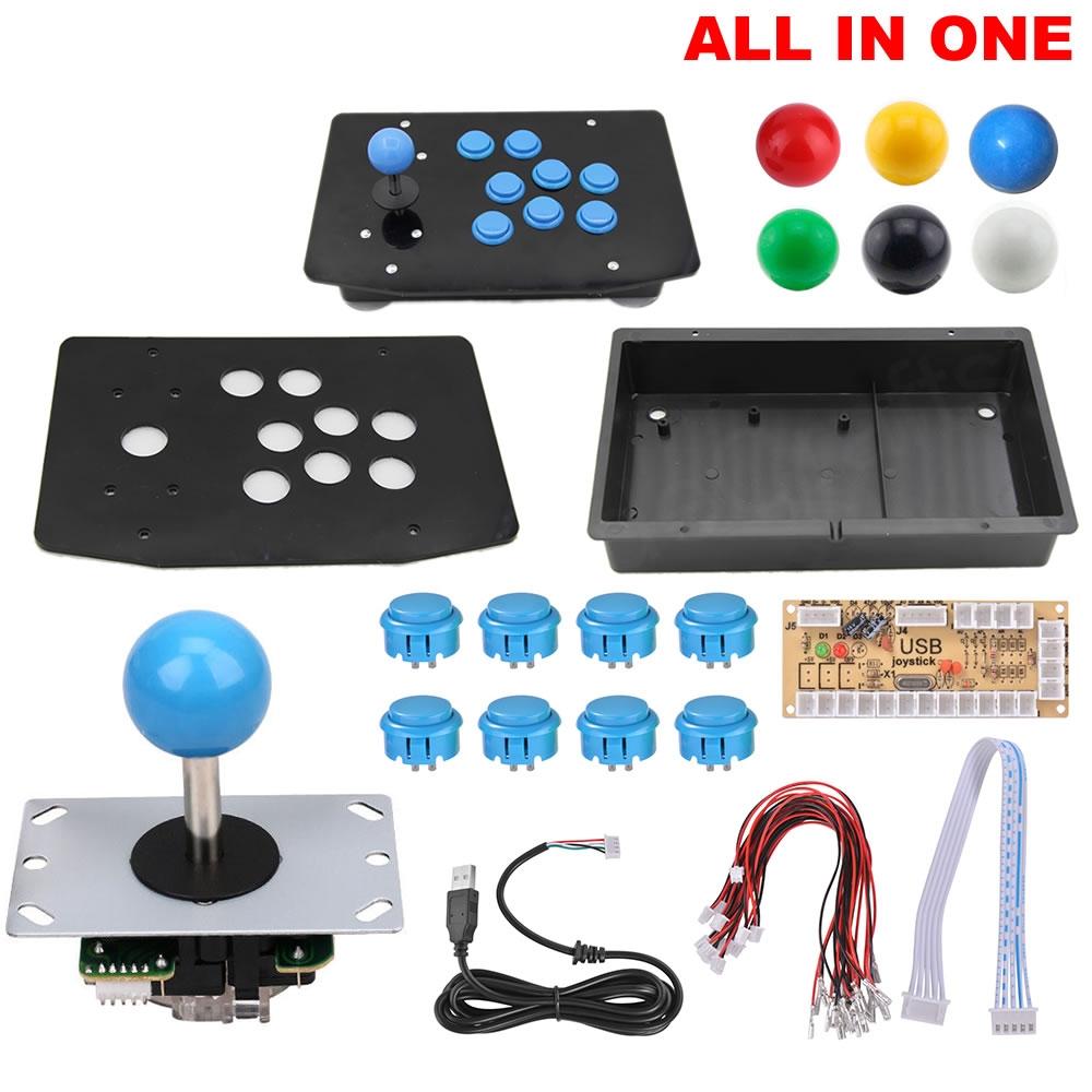 DIY Handle Arcade Set Kits All In On 5Pin Cable PC Joystick 6 Colors Unassembled