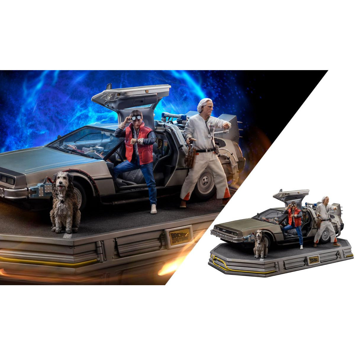 Iron Studios Back to the Future DeLorean Full Set 1:10 Scale Statue [PRE-ORDER: Expected Availability May - Jun 2024!]