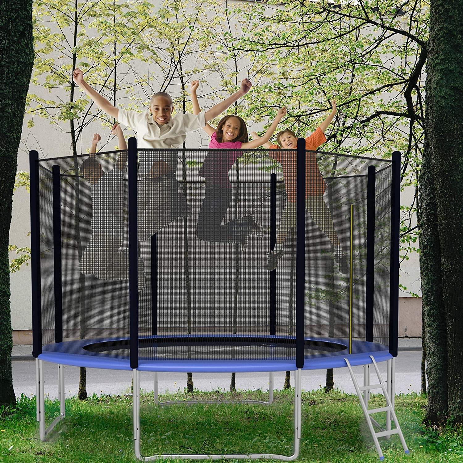 12 Feet Outdoor Trampoline Bounce Combo with Safety Closure Net Ladder