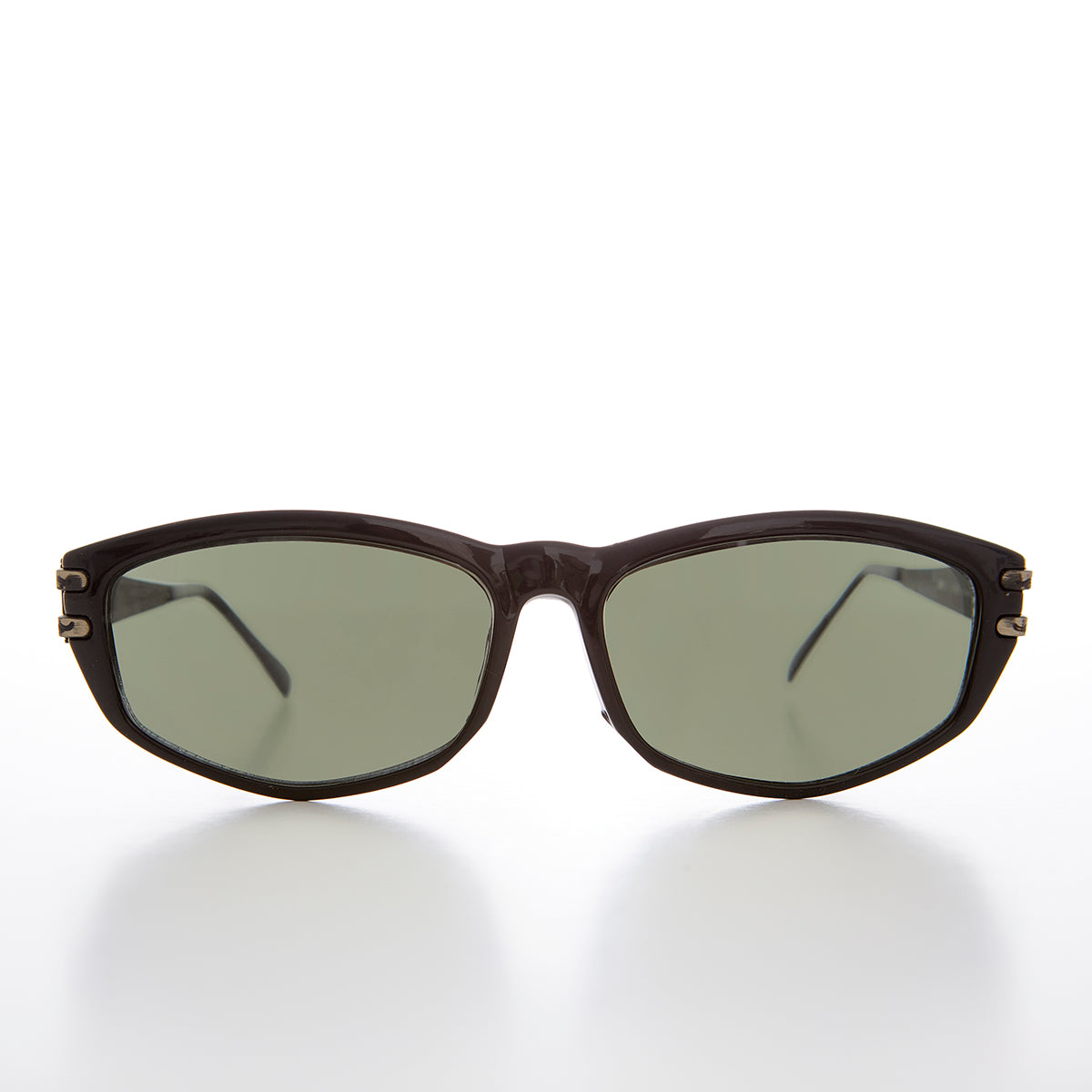 Rectangular Sunglass with Art Deco Etched Temples - Arizona