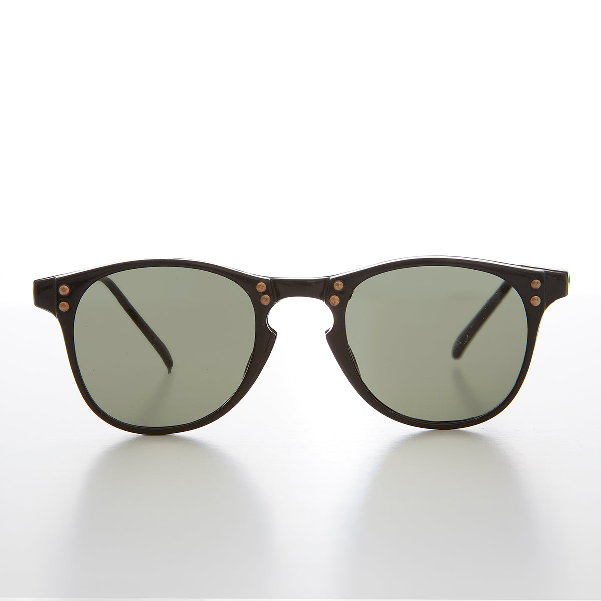 Classic Hipster Mid Century Sunglass with Rivets - Ash