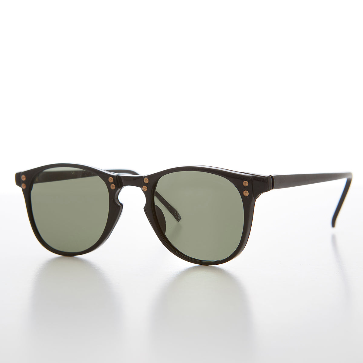 Classic Hipster Mid Century Sunglass with Rivets - Ash