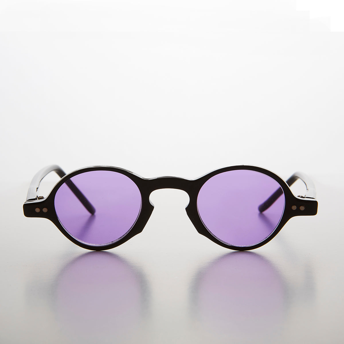 Small Spectacle Sunglass with Color Tinted Lens - Augie