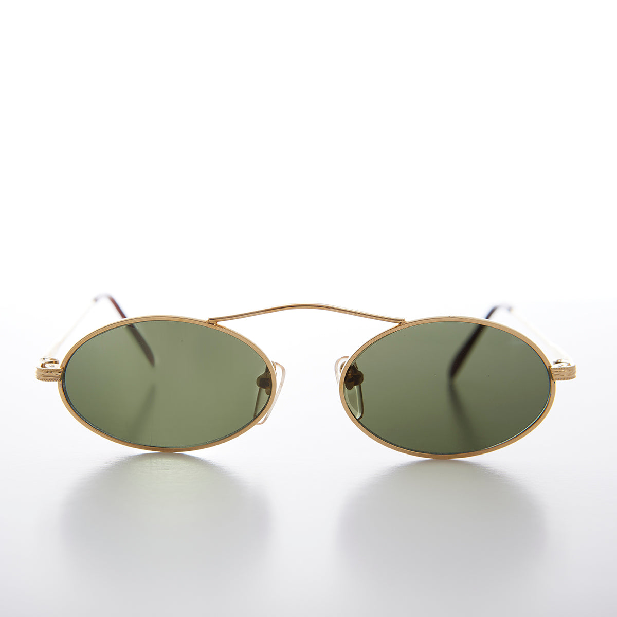 90s Oval Metal Aviator Sunglass with Floating Cross Bar - Avery