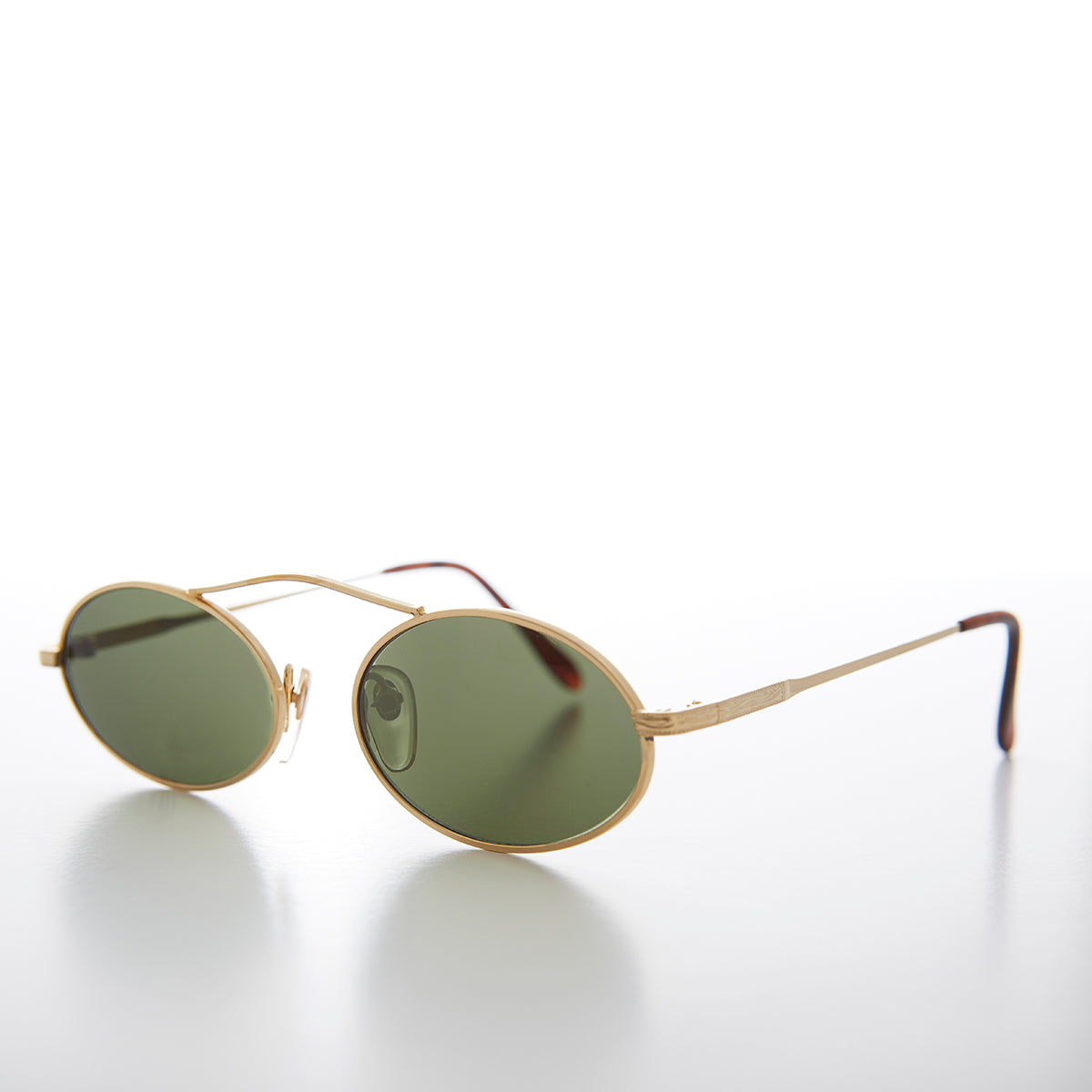 90s Oval Metal Aviator Sunglass with Floating Cross Bar - Avery