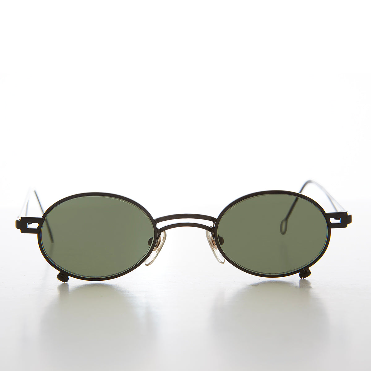 Small Oval 90s Full Metal Steampunk Sunglasses - Azari