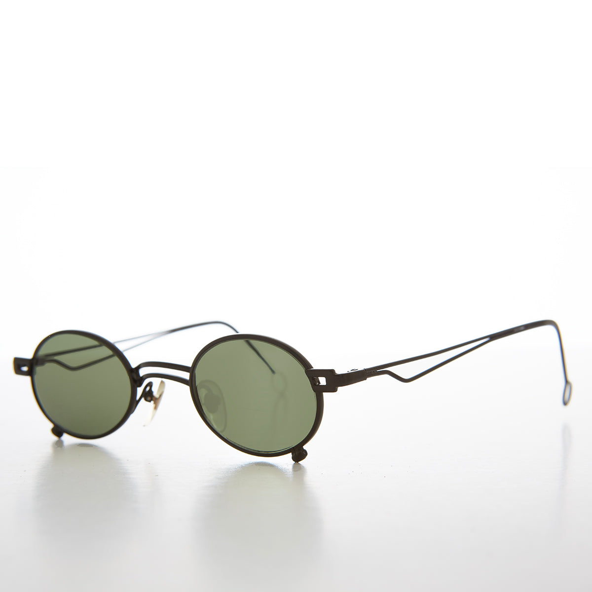 Small Oval 90s Full Metal Steampunk Sunglasses - Azari