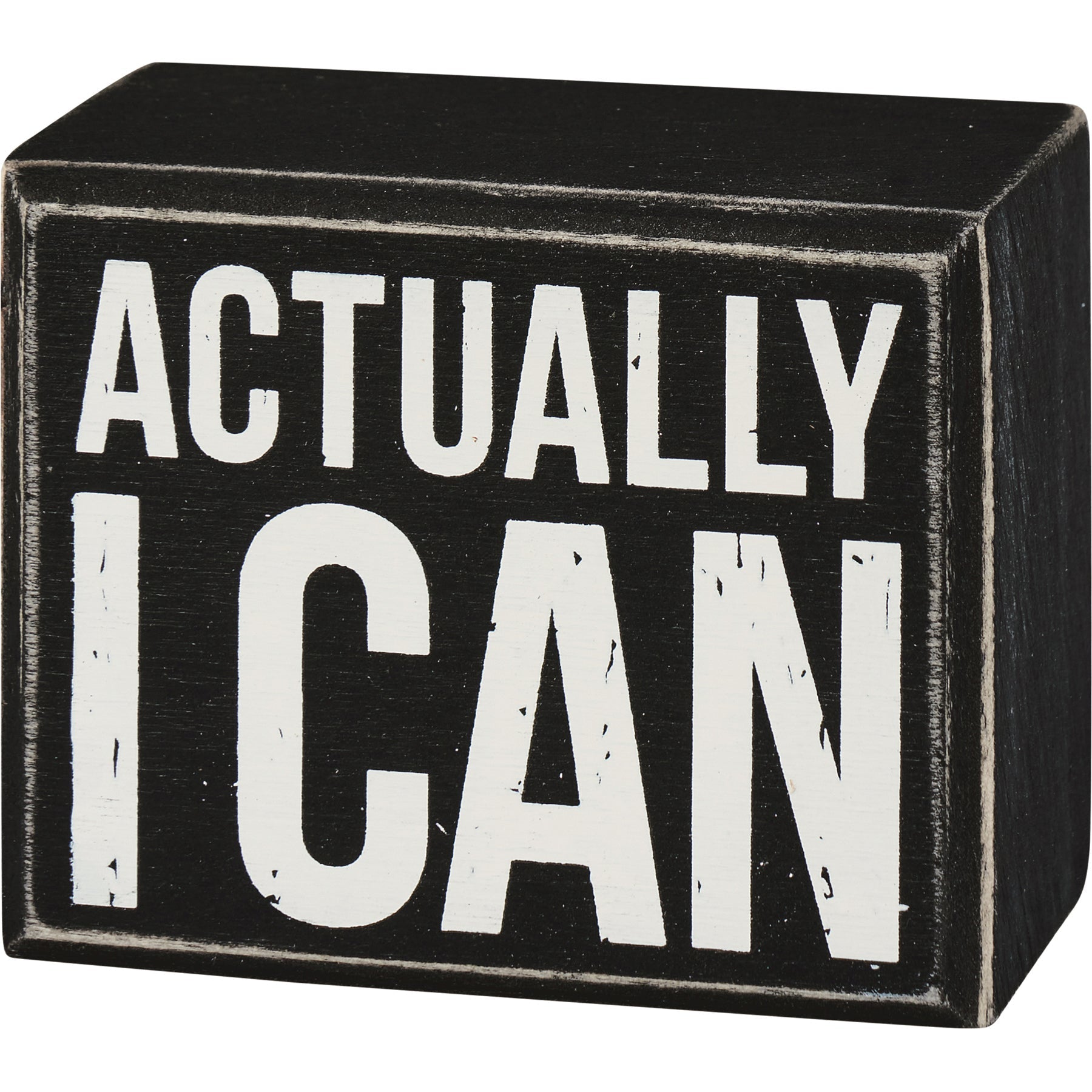 Actually I Can Box Sign |  Wall Hanging Wooden Decor | 3" x 2.50"