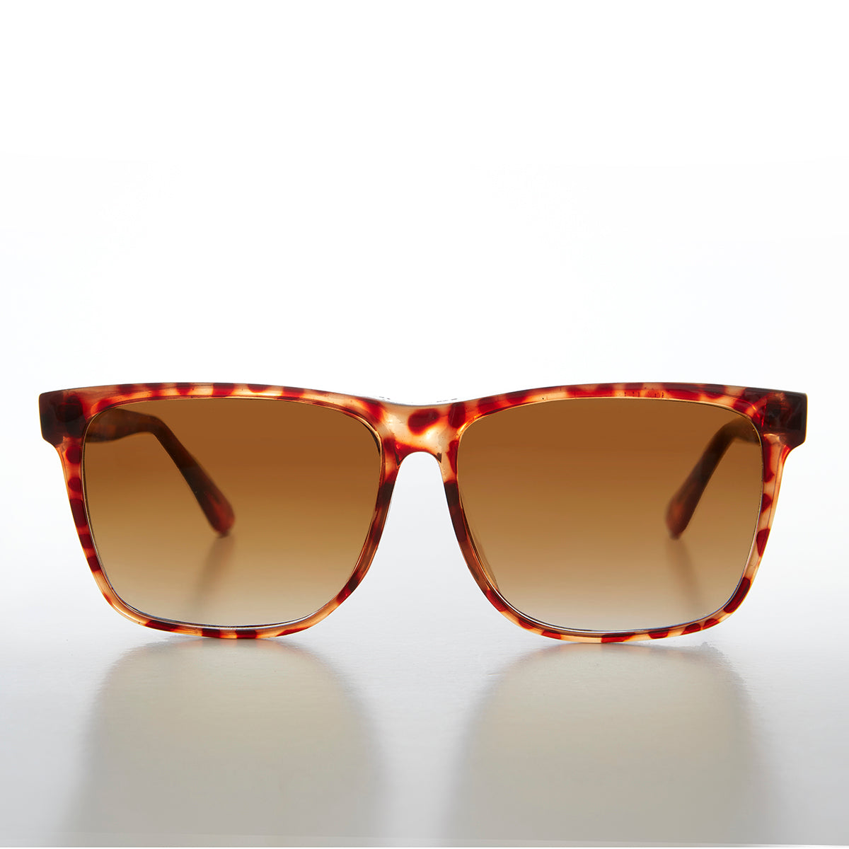 Simple Wide Square Vintage Tortoise Sunglass - Bay