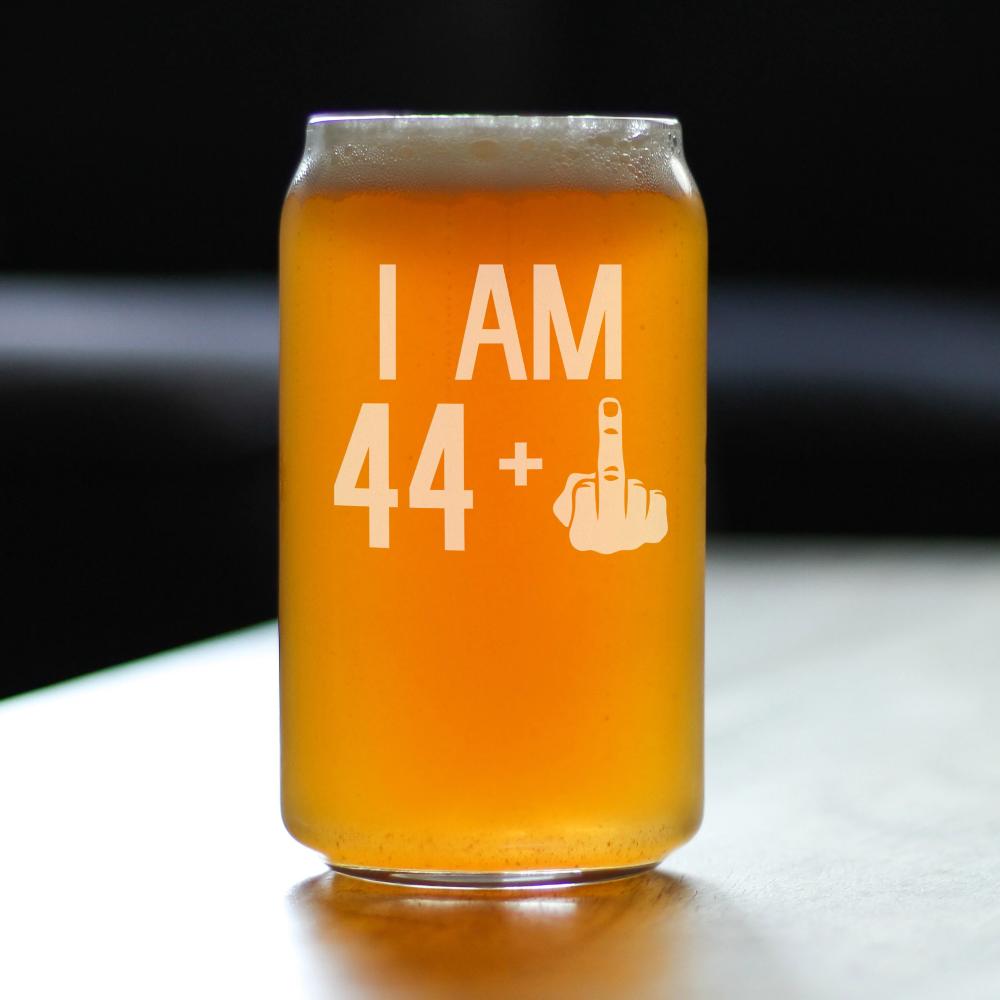 44 + 1 Middle Finger - 16 Ounce Beer Can Pint Glass