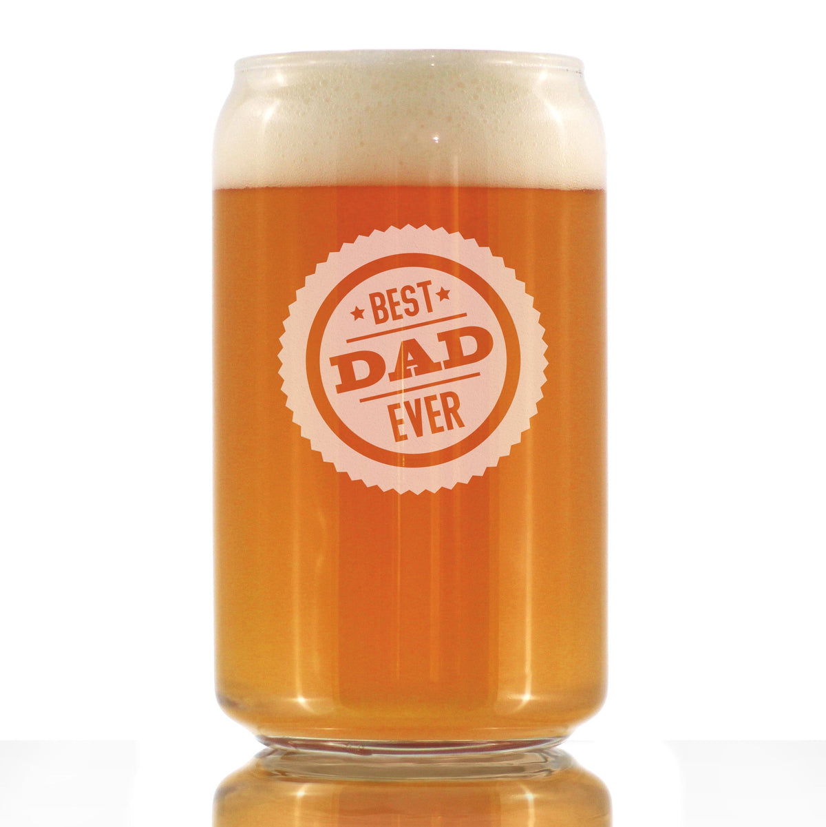 Best Dad Ever - 16 oz Beer Can Pint Glass - Fathers Day Gifts for Men, Husband & Happy Birthday Gift