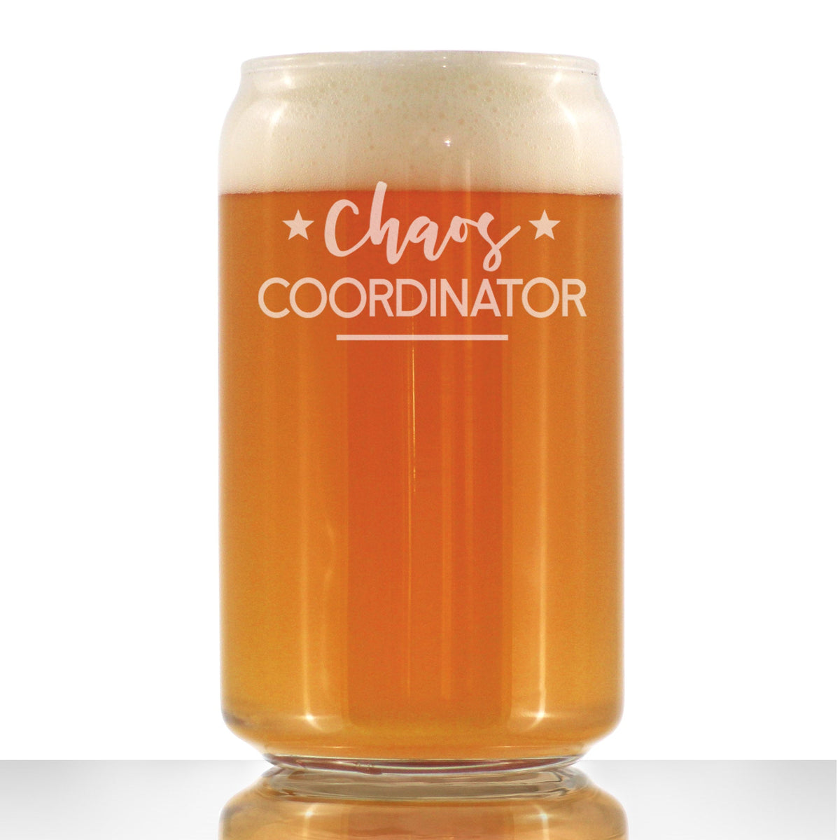 Chaos Coordinator - Beer Can Pint Glass - Funny Gifts for Secretaries, Moms, and Teachers - 16 Oz Glasses