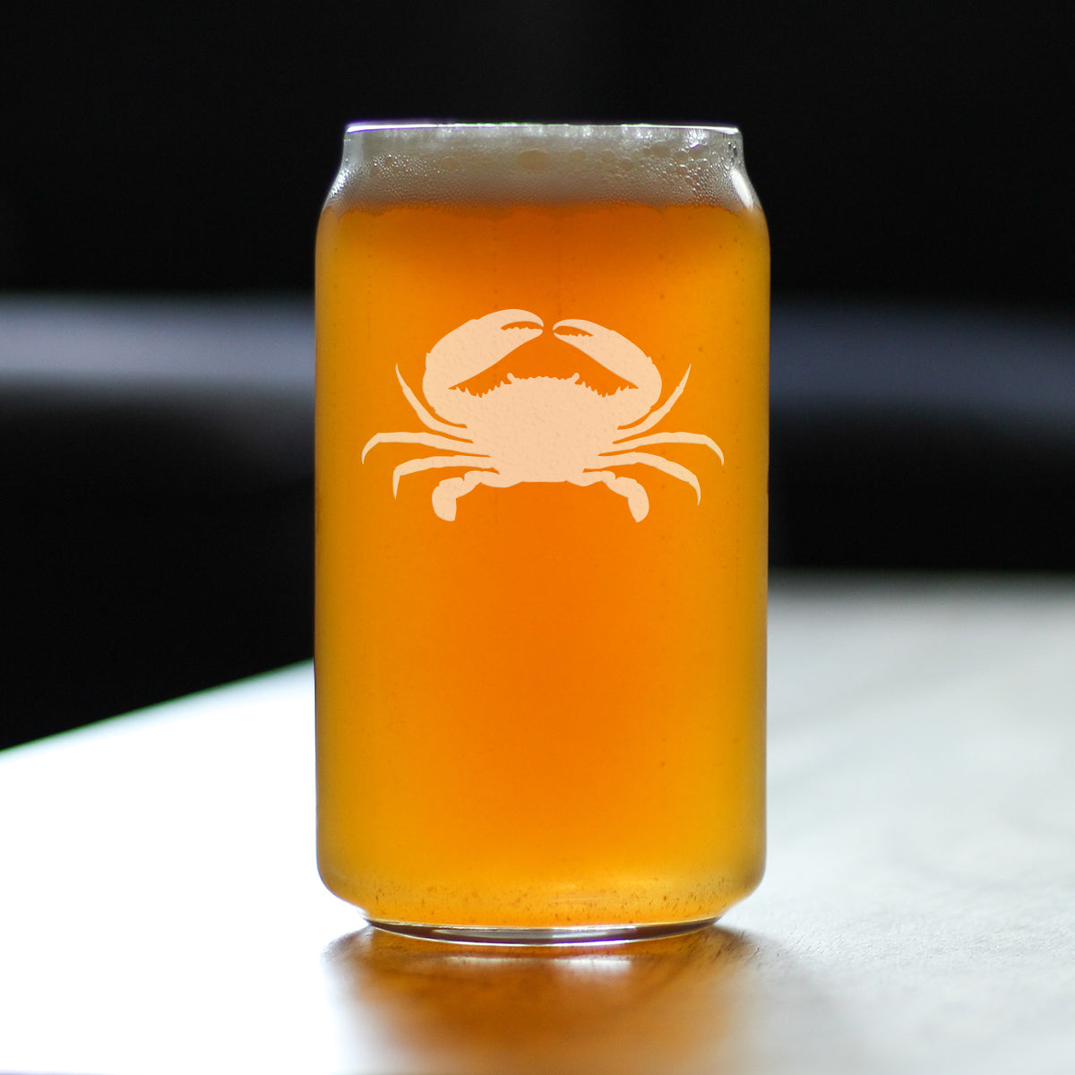 Crab - Cute Nautical Theme Gifts for Beach House - 16 Ounce Beer Can Pint Glass