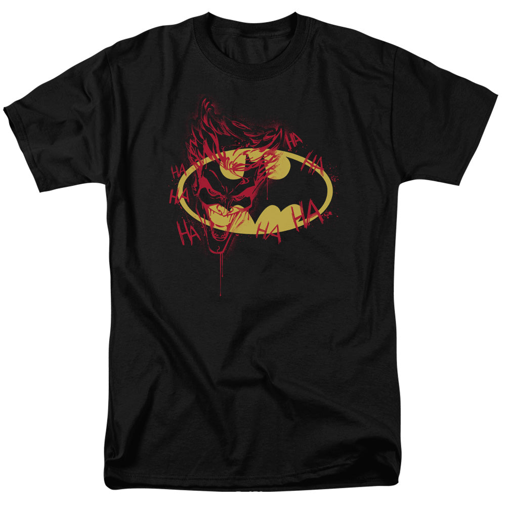 Batman Logo With The Joker Graffiti DC Adult T-Shirt