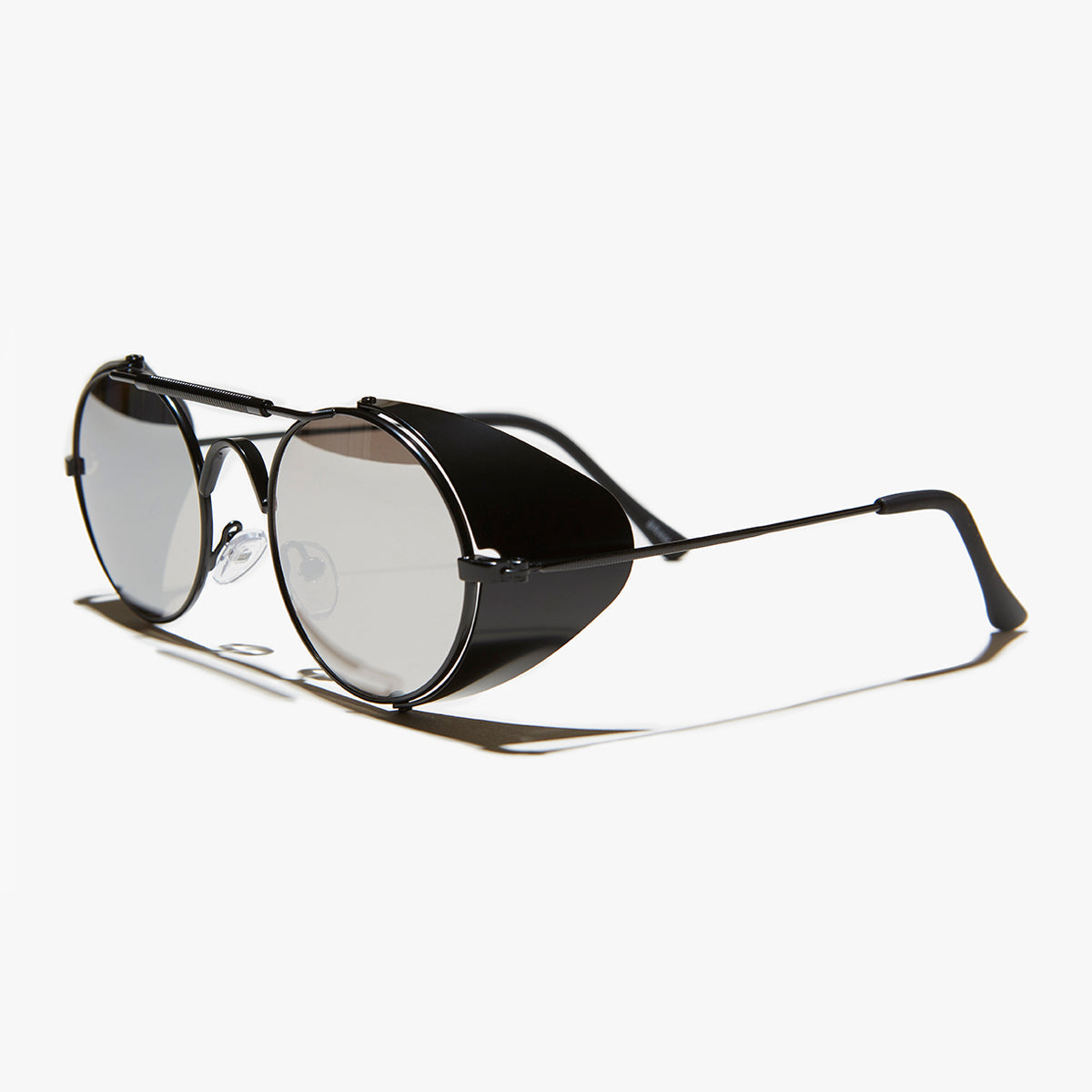 Black Steampunk Sunglass with Folding Side Shields - Bram 4