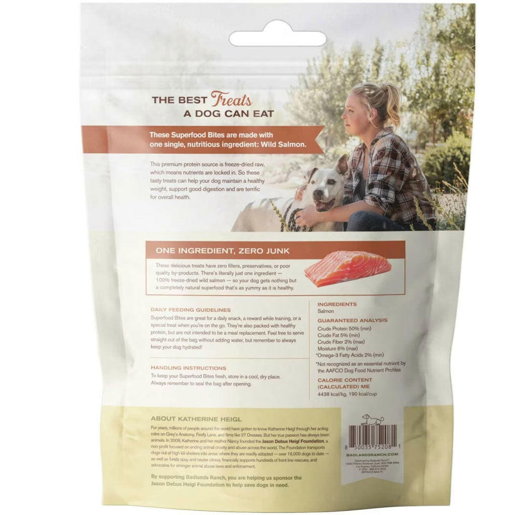 Badlands Ranch Superfood Bites Air Dried Premium Wild Salmon Treats for Dogs