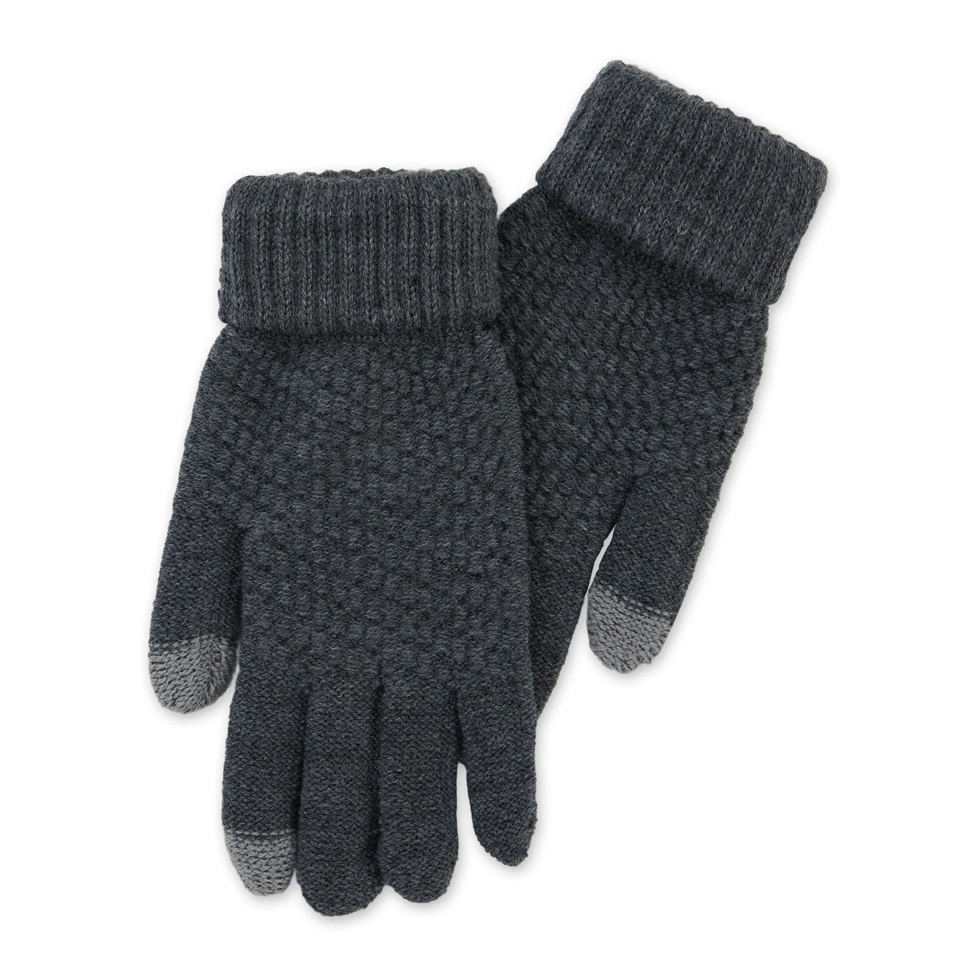 Bailey Knit Gloves in Charcoal | Texting Capabilities | Soft Winter Mittens