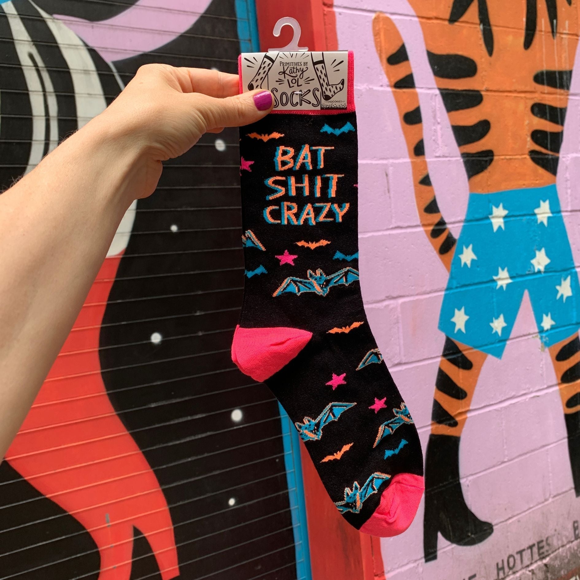 Bat Crazy Socks | Women's Colorful  Halloween-Themed Self-Expression Socks