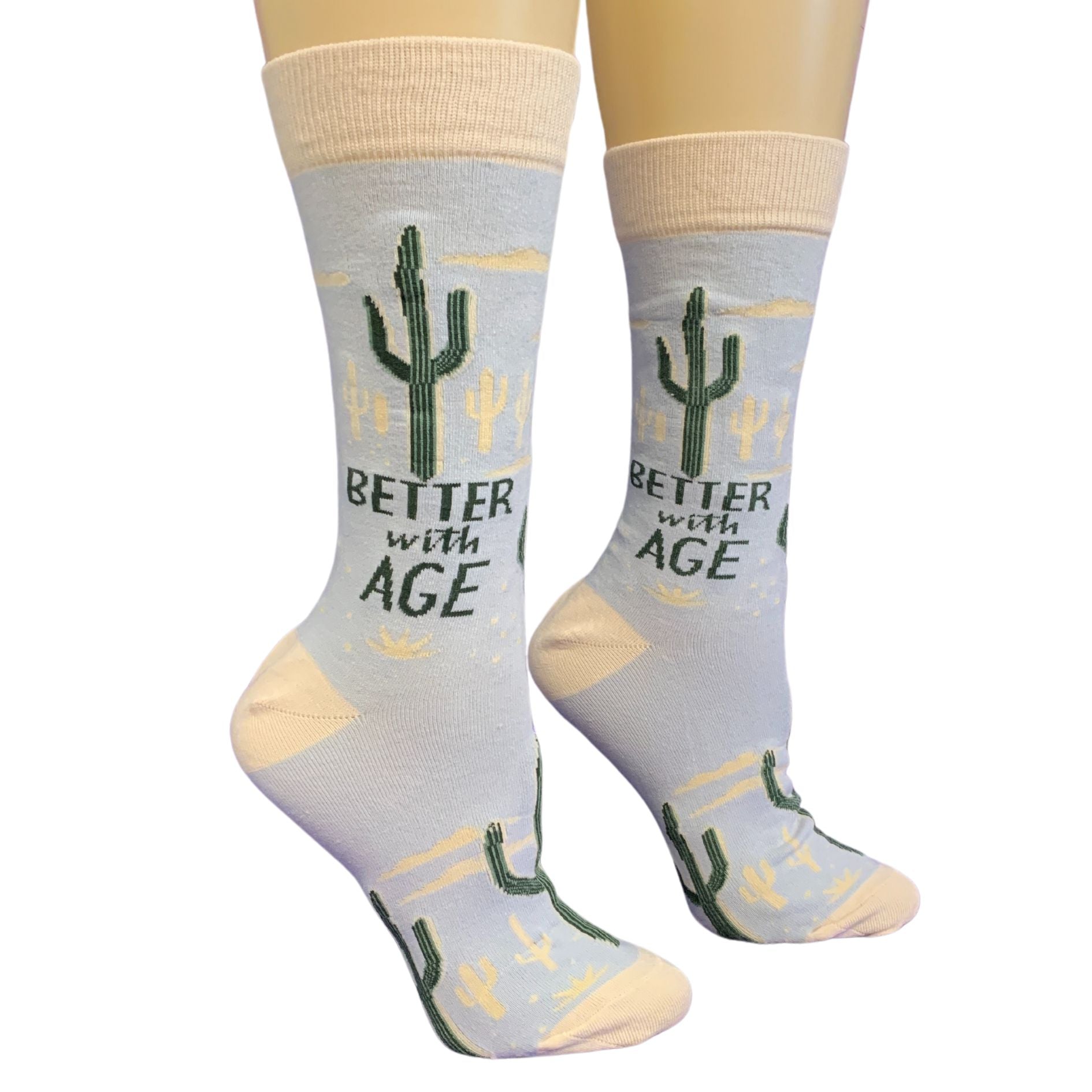 Better With Age Socks | Cactus Plants Illustration