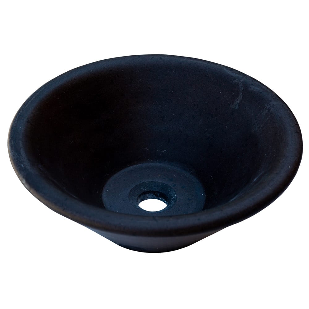 Black Andesite Natural Stone V-Shape Tapered Bathroom Sink Honed-Matte (D)16" (H)6"