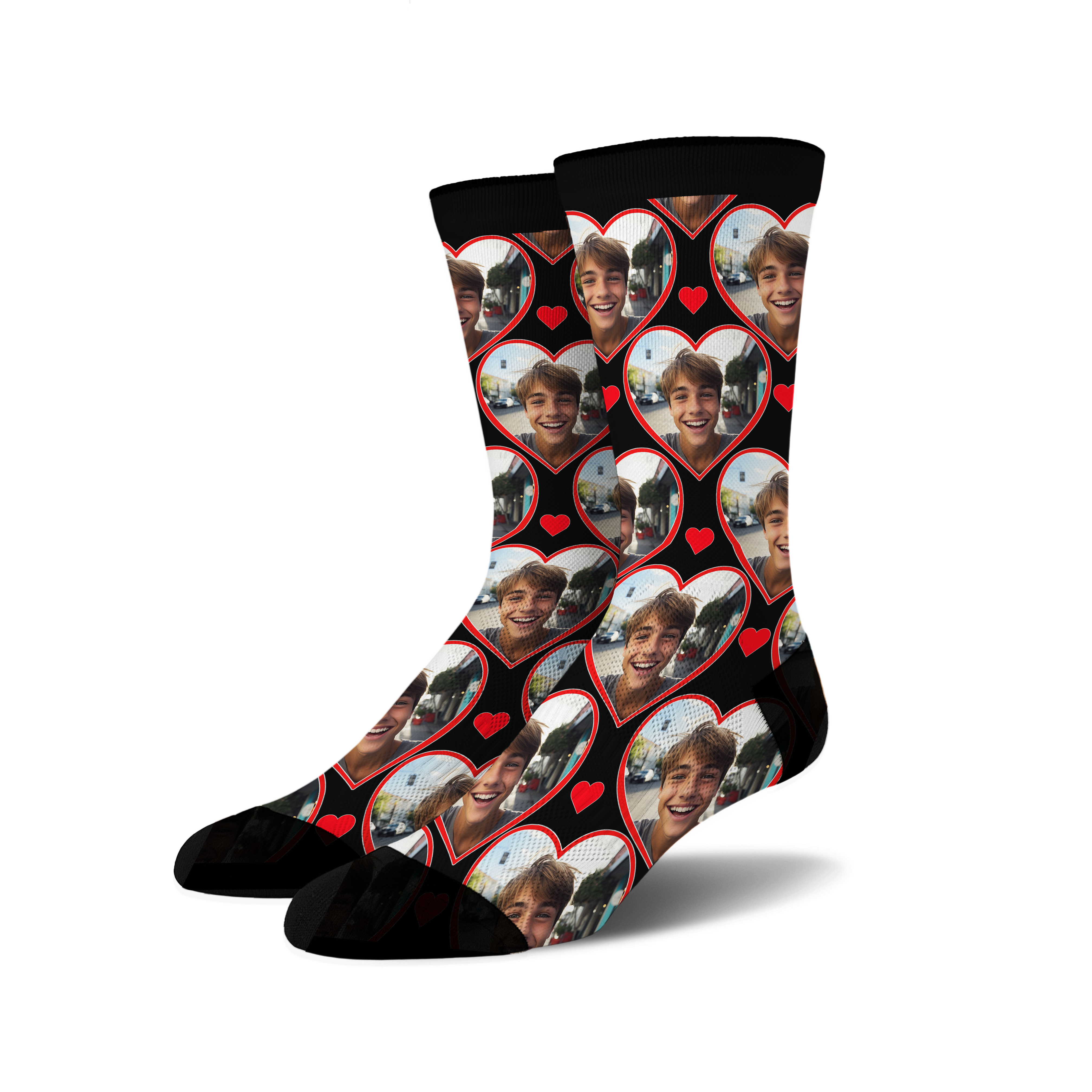 Custom Heart Photo Socks
