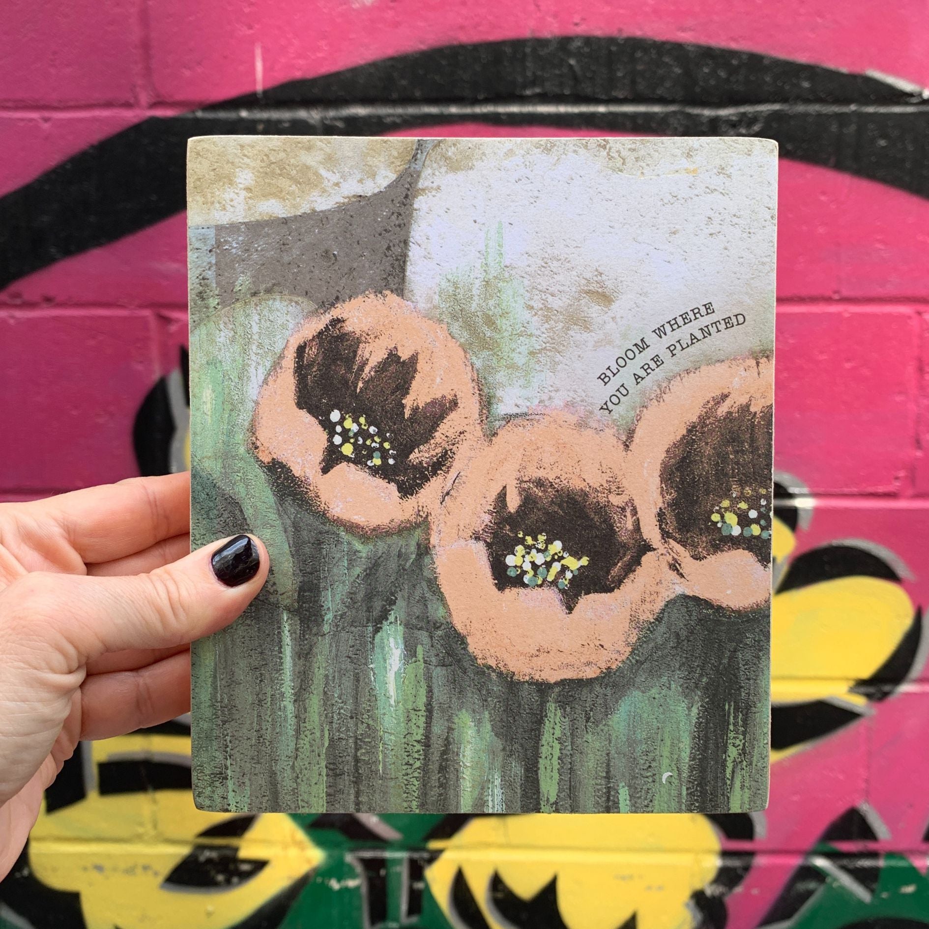 Bloom Where You Are Planted Inspo Block Sign | Floral Designs Wooden D ...