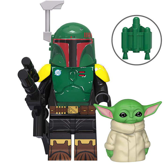 Boba Fett & Grogu (baby Yoda) Lego Minifigures