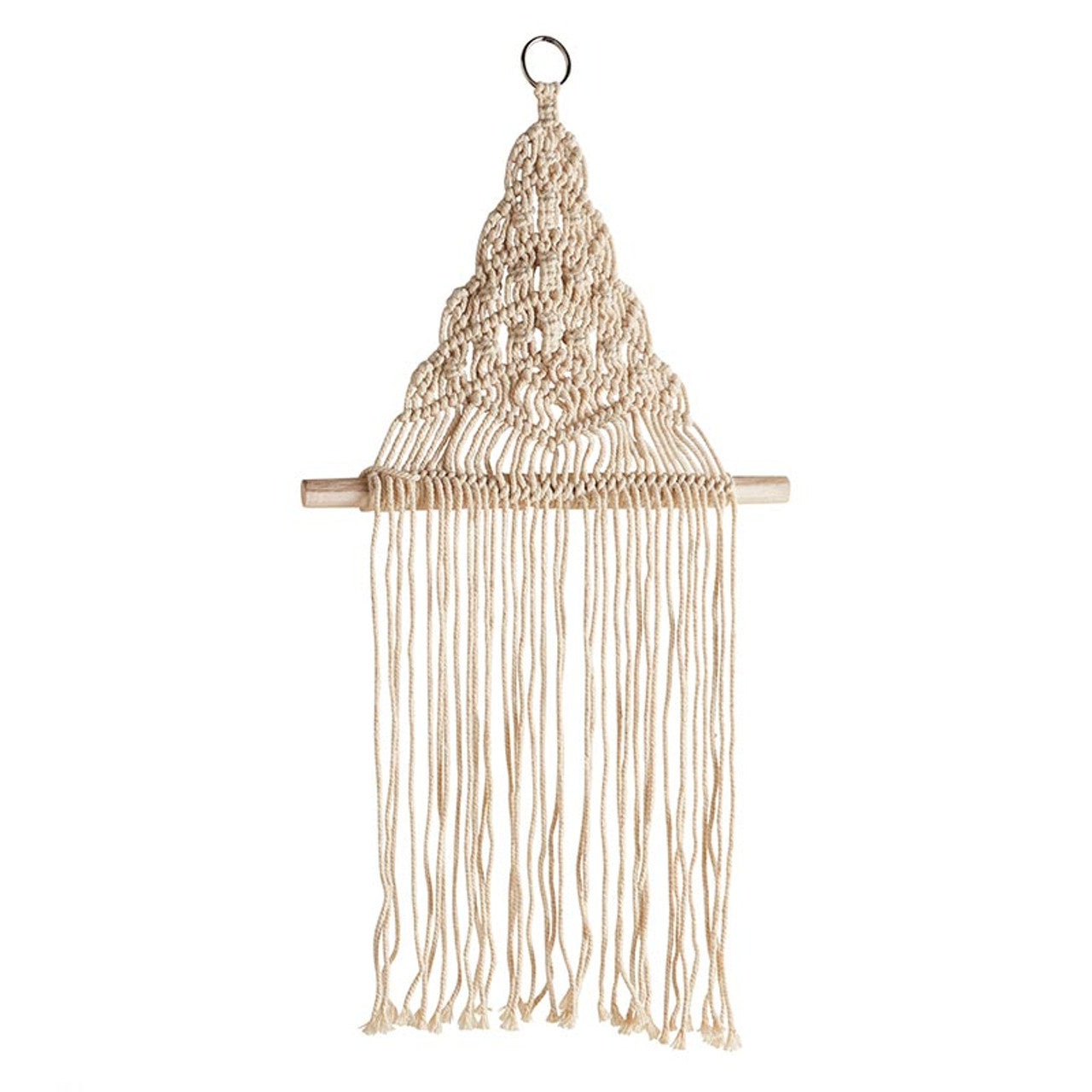 Bohemian Style Triangle Decor | Macrame Decorative Wall Hanging | 25" x 13.75"