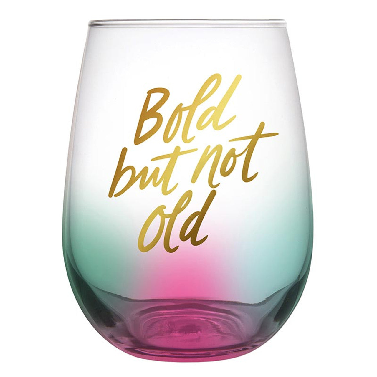 Bold But Not Old Stemless Wine Glass in Tinted Multicolored | 20oz